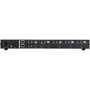 ATEN CM1284 KVM Switchbox - 4 Computer(s) - 2 Local User(s) - 4096 x 2160 - 2 x Network (RJ-45) - 8 x USB - 6 x HDMI - Des