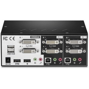 TRENDnet TK-232DV KVM Switchbox - TAA Compliant - 2 Computer(s) - 1 Local User(s) - 2048 x 1536 - 6 x USB - 6 x DVI - Desktop
