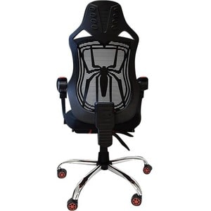 Sillón de Juego Naceb Spider - Metálico, Nilón, Cuero PU, Malla - Negro, Rojo