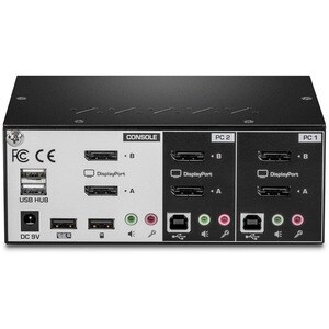 TRENDnet TK-240DP KVM Switchbox - TAA Compliant - 2 Computer(s) - 1 Local User(s) - 3840 x 2160 - 2 - 6 x USB - 6 x Displa