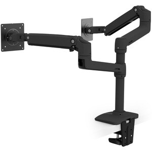 Ergotron Mounting Arm for Monitor, Notebook, Display Screen, TV - Matte Black - Height Adjustable - 2 Display(s) Supported