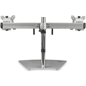 StarTech.com Dual Monitor Stand, Free Standing Desktop Pole Stand for 2x 24" (17.6lb/8kg) VESA Mount Displays, Height Adju