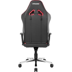 AKRacing Masters Series Max Gaming Chair - For Gaming - Metal, PU Leather, Foam, Aluminum - Black, Red WIDE&FLAT SEAT 400L