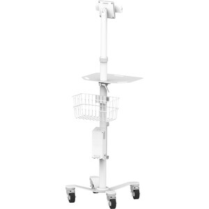 Compulocks Universal Tablet Cling Medical Rolling Kiosk White - Compatible With Tablets 7" - 13" , Rotates Between Orienta