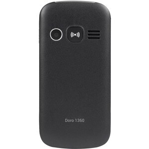 Téléphone portable standard Doro 1360 - 2G - Écran 6,1 cm (2,4") LCD 240 x 320 - 8 Mo RAM - Noir - Barre - 2 Support de SI
