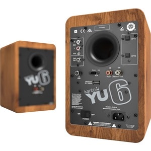 Kanto YU6 Bluetooth Speaker System - 100 W RMS - Walnut - Bookshelf - 50 Hz to 20 kHz