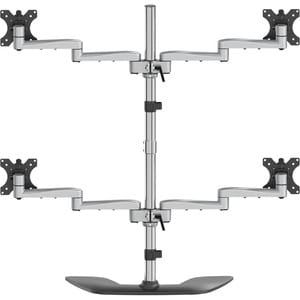 StarTech.com Quad Monitor Stand, Desktop VESA 4 Monitor Arm up to 32" (17.6lb/8kg) Screens, Ergonomic Articulating Pole Mo