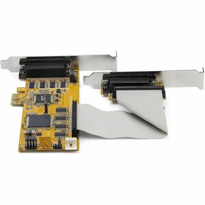 StarTech.com 8-Port PCI Express RS232 Serial Adapter Card, PCIe to DB9 Controller 16C1050 UART, Low Profile, 15kV ESD, Win