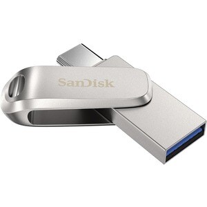 SanDisk Ultra Dual Drive Luxe 512 GB USB 3.1 (Gen 1) Type C, USB 3.1 (Gen 1) Type A Flash Drive - Silver - 150 MB/s Read S