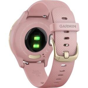 Garmin vívomove 3S GPS Watch - Light Gold - Stainless Steel Body - Dust Rose Case - Fiber Reinforced Polymer Case - Silico