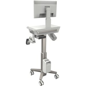 Ergotron CareFit Medical Trolley - 1 Drawer - 9.07 kg Capacity - 3 Casters - 101.60 mm Caster Size - Aluminium - 457.2 mm 