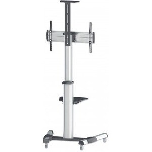 TV & Monitor Mount, Trolley Stand, 1 screen, Screen Sizes: 37-65", Silver, VESA 200x200 to 600x400mm, Max 50kg, LFD, Lifet