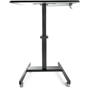 StarTech.com Mobile Standing Desk - Portable Sit-Stand Ergonomic Height Adjustable Cart on Wheels - Rolling Computer/Lapto