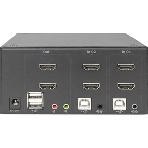 Digitus DS-12860 KVM Switchbox - 2 Computer(s) - 1 Local User(s) - 3840 x 2160 - 5 x USB - 6 x HDMI - Desktop