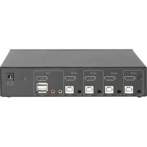 Assmann DS-12880 KVM Switchbox - 4 Computer(s) - 1 Local User(s) - 3840 x 2160 - 7 x USB - 5 x HDMI - Desktop