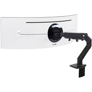 Ergotron Tischhalterung für Monitor, Gekrümmte Bildschirmanzeige - Mattschwarz - Höhenverstellbar - Bildschirmgröße: 124,5