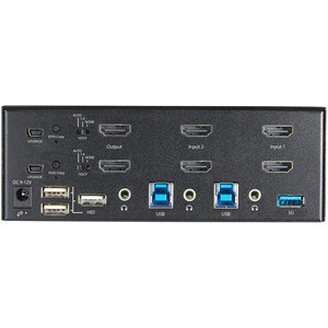 StarTech.com KVM Switchbox - TAA Compliant - 2 Computer(s) - 1 Local User(s) - 3840 x 2160 - 10 x USB - 6 x HDMI - Desktop