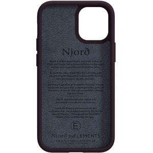 Njord Hülle für Apple iPhone 12 mini Smartphone - Aubergine - Glatt - Sturzsicher - Lachsleder, MicroFiber