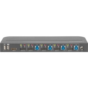 Digitus DS-12890 KVM-Switchbox - 4 Computer - 2 Lokaler Benutzer(n) - 4096 x 2160 - 50 Hz, 60 Hz - 8 x USB - USB 2.0 - 1 x