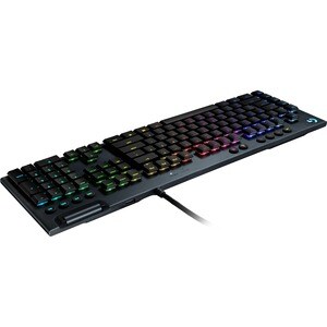 Logitech G G813 游戏键盘 - 电缆 连接 - USB 接口 - 英文 - 黑 - 机械 按键开关 - G 键, 可调亮度, 轮廓, 游戏模式, 多媒体, 音量控制 热键 - PC, Mac
