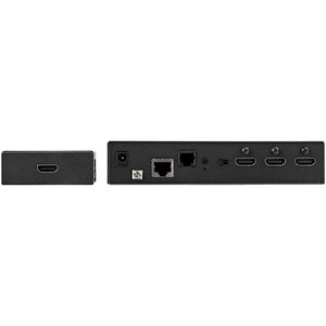 StarTech.com HDMI Extender over CAT6/5e with 3 Port Video Switch 4k 30Hz/115ft, 4K HDMI Switch Box, Video over HDBaseT wit