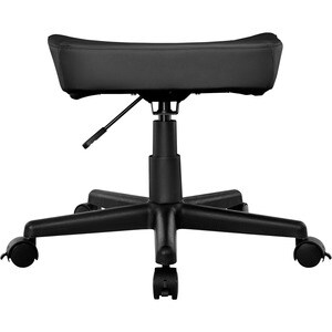 AKRACING Foot Stool - Black PU Leather, High Density Foam (HDF) Seat - Black Frame - 5-star Base