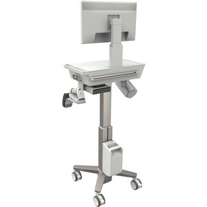Ergotron CareFit Medical Trolley - 1 Drawer - 9.07 kg Load Capacity - 3 Casters - 101.60 mm Caster Size - Aluminium - 457.
