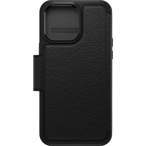 OtterBox Strada Carrying Case (Folio) Apple iPhone 14 Pro Max Smartphone - Shadow (Black) - Drop Resistant - Leather, Meta