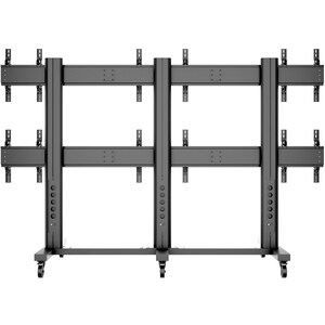 Carrello per schermo ITB - 240 kg Capacità - 6 Casters - Alluminio - Nero - 101,6 cm (40") a 165,1 cm (65") Screen Supported