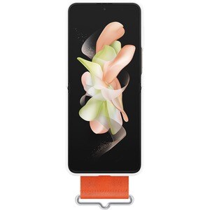 SAMSUNG SILICONE COVER WITH STRAP FLIP4 WHITE
