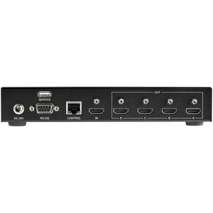 StarTech.com Signal Splitter - 1 x HDMI In - 4 x HDMI Out - Network (RJ-45) - USB