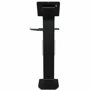 CTA Premium Locking Floor Stand Kiosk with Universal Security Enclosure, Keyboard Tray, and Storage Compartment (Black) - 