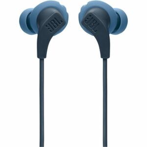 JBL Endurance Run 2 Wired Earbud, Behind-the-ear Stereo Earset - Blue - Siri, Google Assistant - Binaural - In-ear - 20 Hz