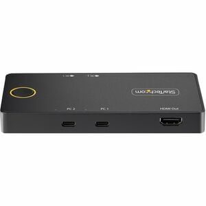 StarTech.com 2-Port USB-C KVM-Switch, Ein 4K 60Hz HDMI Monitor, Dual 100W Power Delivery Pass-Through Ports, USB Betrieben