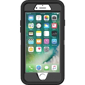 OtterBox Defender Carrying Case (Holster) Apple iPhone 8, iPhone 7 Smartphone - Black - Wear Resistant Interior, Drop Resi