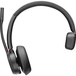 Poly Voyager 4300 UC 4310 Wired/Wireless Over-the-head, On-ear Mono Headset - Black - Siri, Google Assistant - Monaural - 