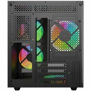 XZEAL Gabinete para computadora gamer - Micro ATX, Mini ITX Placa base admitida - Cubo - Vidrio templado, Metálico - Negro