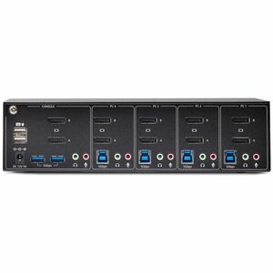 StarTech.com 4-Port KVM Switch Dual Monitor DisplayPort, 4K 60Hz, 2x USB 3.0 Ports, Hotkey/Drucktasten, KVM Umschalter, 4 