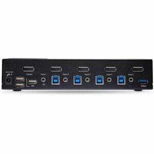 StarTech.com 4-Port DisplayPort 1.4 KVM Switch, 8K 60Hz / 4K 144Hz, 2x USB 3.0 Ports, 4x USB 2.0 Ports, Hotkey Switching, 