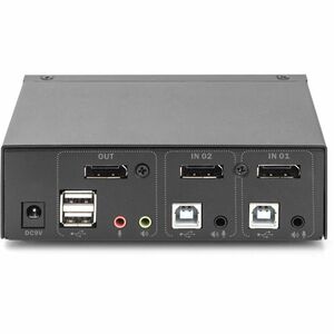 Digitus KVM-Switchbox - 2 Computer - 1 Lokaler Benutzer(n) - 4K - 3840 x 2160 - 5 x USB - USB 2.0 - 3 x DisplayPort - Desktop