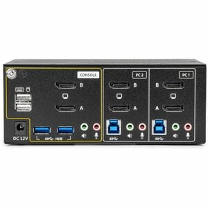 Rocstor SK01 KVM Switchbox - 4K - 3840 x 2180 - 6 x USB - USB 2.0 - 6 x DisplayPort - TAA Compliant