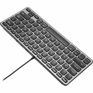 Macally Compact Wired Keyboard with USB hub ports & Dual USB C / A - Cable Connectivity - Compact - USB Type C, USB Type A
