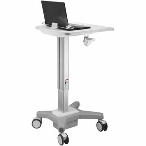 Amer Mounts Light Pedestal Medical Cart with Laptop Bar Mount (Max Load 20.94 lbs) - 20.94 lb (9.50 kg) Load Capacity - 4 