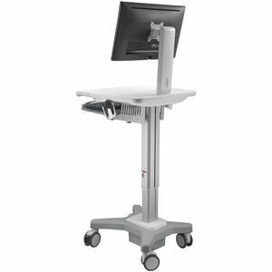 Amer Mounts Light Pedestal Medical Cart with Display Mount (Max Load 17.64lbs) - 17.64 lb (8 kg) Load Capacity - 4 Casters