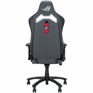 ROG Chariot X gaming chair in racing-car style with Aura RGB lighting featuring an adjustable high-density foam headrest m