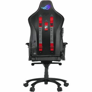 ROG Chariot X gaming chair in racing-car style with Aura RGB lighting featuring an adjustable high-density foam headrest m