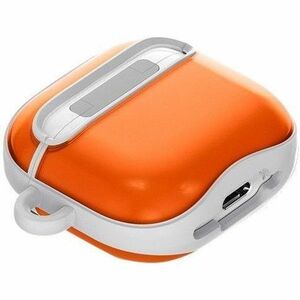 Spigen Classic C1 Charging Case Apple AirPods 4 - Tangerine - Polycarbonate Body - Carabiner Clip - 50.3 mm Height x 63 mm