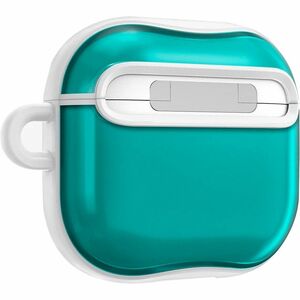 Spigen Classic C1 Charging Case Apple AirPods 4 - Bondi Blue - Polycarbonate Body - Carabiner Clip - 50.3 mm Height x 63 m
