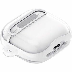 Spigen Ultra Hybrid Carrying Case Apple AirPods 4 - Jet White - Scratch Resistant - Polycarbonate Body - Carabiner Clip - 