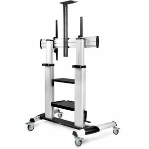 StarTech.com Display Cart - 2 Shelf - Crank Handle - 99.79 kg Capacity - 4 Casters - 101.60 mm Caster Size - Aluminium - 1